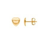 Clous d'oreilles or jaune 750/18 ct, Cœur