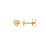 Clous d'oreilles or jaune 750/18 ct, Cœur