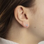 Stud Earrings 750/18 K Yellow Gold Heart with Lacquer - 1163.03538/0001