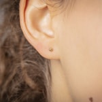 Stud Earrings Hollow 750/18 K Yellow Gold Ø 3mm - 8032.3