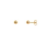 Stud Earrings Hollow 750/18 K Yellow Gold Ø 5mm