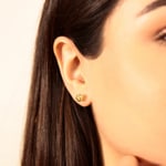 Stud Earrings 750/18 K Yellow Gold Hollow Sphere Ø 6mm - 194061.6