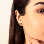 Stud Earrings 750/18 K Yellow Gold Hollow Sphere Ø 8mm - 194081.6