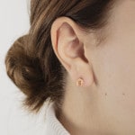 Stud Earrings 750/18 K Yellow Gold Horseshoe - 1163.02728/0002