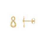 Clous d'oreilles or jaune 750/18 ct Infinity avec zircones - 183591.6ZIR