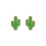 Ohrstecker 750/18 K Roségold Kaktus mit grünem Lack - 8574V