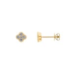 Ohrstecker 750/18 K Gelbgold Kleeblatt mit Diamanten 0.31 ct H/si - OR-03432-GG