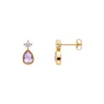 Ohrstecker 750/18 K Gelbgold mit Amethysten und Zirkonia