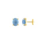 Ohrstecker 750/18 K Gelbgold mit Blautopas behandelt
