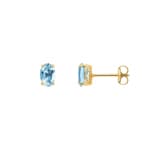 Ohrstecker 750/18 K Gelbgold mit Blautopas oval