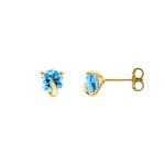 Ohrstecker 750/18 K Gelbgold mit Blautopas rund Ø 5mm