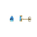 Ohrstecker 750/18 K Gelbgold mit Blautopas Tropfen