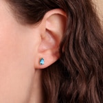 Ohrstecker 750/18 K Gelbgold mit Blautopas Tropfen - 8194.2T