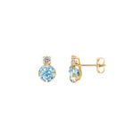 Ohrstecker 750/18 K Gelbgold mit Blautopas und Zirkonia