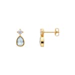 Ohrstecker 750/18 K Gelbgold mit Blautopasen und Zirkonia