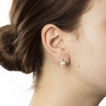 Clous d'oreilles or jaune 750/18 ct avec diamant 0.12ct W/Si, Perle de culture Akoya - 1161.02261/0003