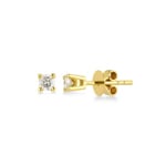 Stud Earrings 750/18 K Yellow Gold with Diamond 0.20 ct H/si