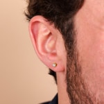 Clous d'oreilles or jaune 750/18 ct avec diamant 0.21 ct H/si - OR-082244-10-GG