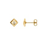 Stud Earrings 750/18 K Yellow Gold with Diamonds 0.02ct. H/p1