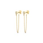 Stud Earrings 750/18 K Yellow Gold with Diamonds 0.11 ct H/si by CHRISTIAN - OR-013670-GG