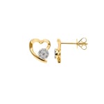 Ohrstecker 750/18 K Gelbgold mit Diamanten 0.14 ct H/si, Herz