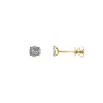 Clous d'oreilles or jaune 750/18 ct avec diamants 0.20 ct H/si
