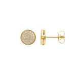Clous d'oreilles or jaune 750/18 ct avec diamants 0.20 ct H/si