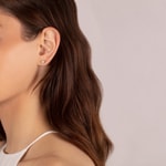 Stud Earrings 750/18 K Yellow Gold with Diamonds 0.21 ct H/si - OR-49552-GG