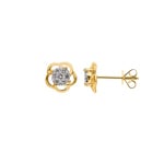 Ohrstecker 750/18 K Gelbgold mit Diamanten 0.22 ct H/si, Blume