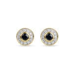 Stud Earrings 750/18 K Yellow Gold with Diamonds 0.24 ct H/si & Sapphires - PE3206/2-GG