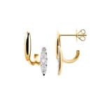 Clous d'oreilles or jaune 750/18 ct avec diamant 0.26 ct H/si