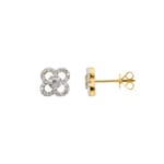 Ohrstecker 750/18 K Gelbgold mit Diamanten 0.36 ct H/si, Kleeblatt