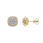 Clous d'oreilles or jaune 750/18 ct avec diamants 1.00 ct H/si