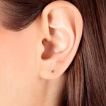 Ohrstecker 750/18 K Gelbgold mit grünen Granaten - OR-72855-TSA-GG