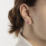 Clous d'oreilles or jaune 750/18 ct Cœur avec laque - 1163.03537/0001
