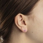 Clous d'oreilles or jaune 750/18 ct Cœur avec laque - 1163.03537/0001