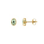 Ohrstecker 750/18 K Gelbgold mit Peridot oval