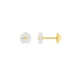 Ohrstecker 750/18 K Gelbgold mit Blume aus Perlmutt - 28MP92JNB