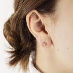 Ohrstecker 750/18 K Gelbgold Herz mit rosa Zirkonia - 1162.03209/0001