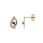 Ohrstecker 750/18 K Gelbgold mit Rubin