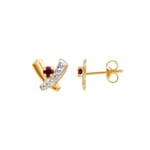 Ohrstecker 750/18 K Gelbgold mit Rubin