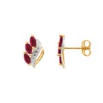 Ohrstecker 750/18 K Gelbgold mit Rubin