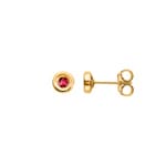 Ohrstecker 750/18 K Gelbgold mit Rubin Ø 2.5mm