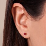 Ohrstecker 750/18 K Gelbgold mit Rubin Ø 4mm - GW204JR