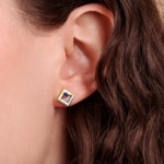 Ohrstecker 750/18 K Gelbgold mit Saphir - 28SA731BS