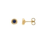 Stud Earrings 750/18 K Yellow Gold with Sapphire Ø 3.0mm