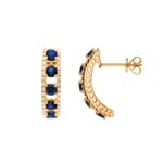 Clous d'oreilles or jaune 750/18 ct avec saphirs & diamants 0.20 ct H/si