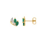 Ohrstecker 750/18 K Gelbgold mit Smaragd 0.30ct.