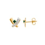 Ohrstecker 750/18 K Gelbgold mit Smaragd