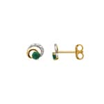 Ohrstecker 750/18 K Gelbgold mit Smaragd